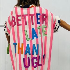 Striped Pink and White Button Down Shirt